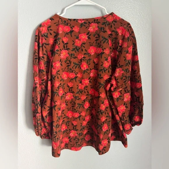 Sonoma Orange Floral Top 1x - Picture 2 of 7
